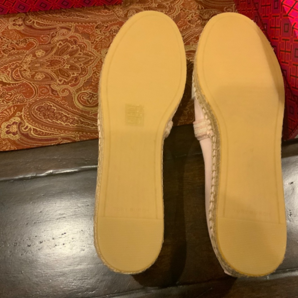 Tory Burch double t canvas espadrille in pink tulle, BNIB,MSRP$198, HTF - Picture 4 of 11